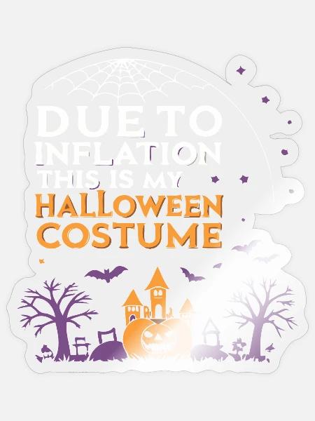Inflation Halloween – Kostüm - Sticker Größe S (10 x 10 cm) - Transparent glänzend