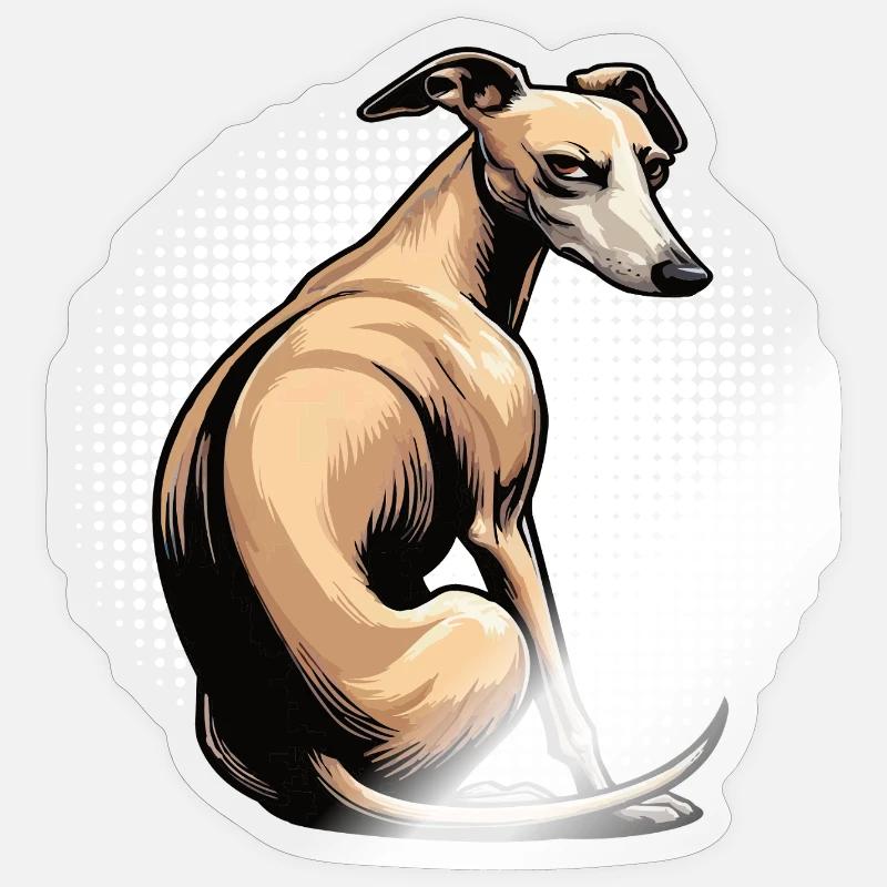 Whippet Greyhound Whippets Greyhound Owner - Sticker size S (10 x 10 cm) - transparent glossy
