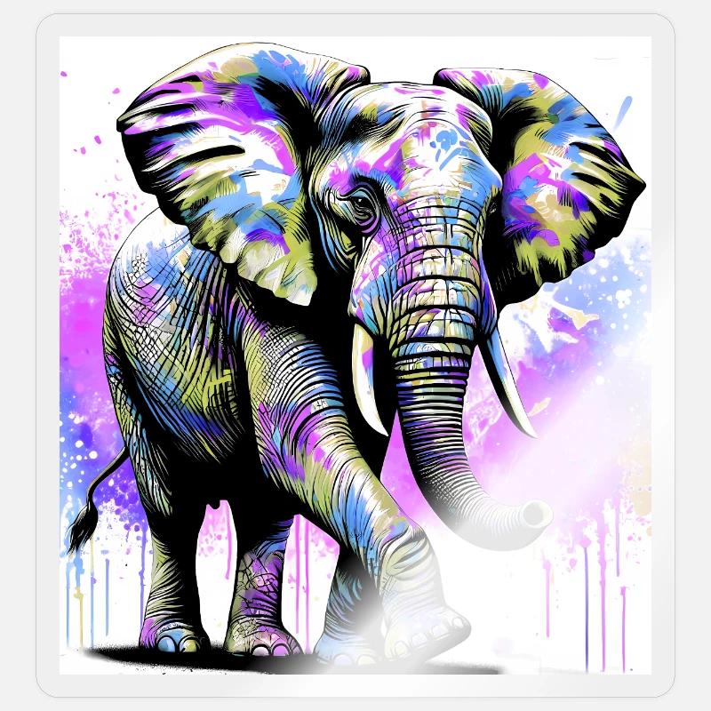 elephant - Sticker size S (10 x 10 cm) - transparent glossy