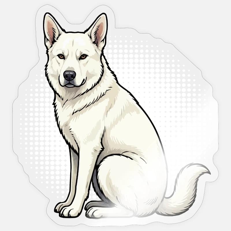 Weißer Schäferhund Schäferhund Schäferhunde - Sticker Größe S (10 x 10 cm) - Transparent glänzend
