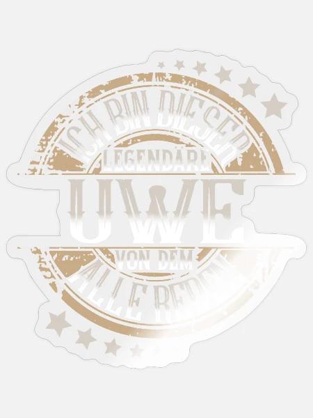 Uwe - Sticker Größe S (10 x 10 cm) - Transparent glänzend
