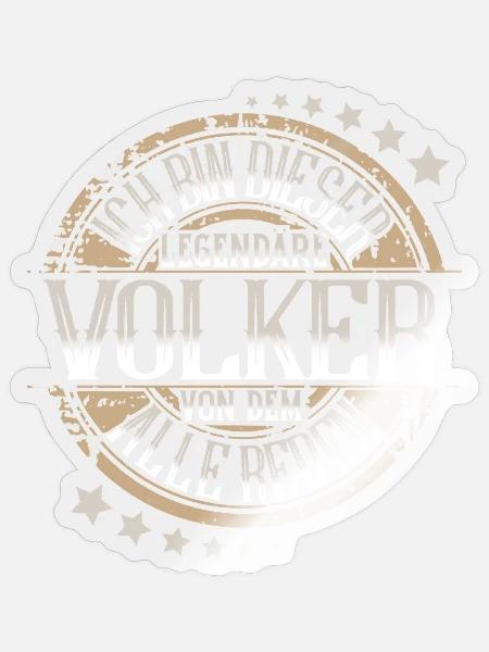 Volker - Sticker Größe S (10 x 10 cm) - Transparent glänzend