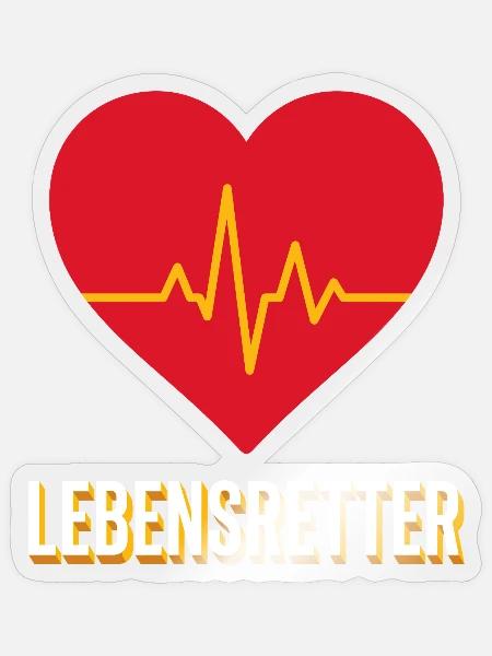 Lebensretter Herzschlag Rettungsdienst Geschenk - Sticker Größe S (10 x 10 cm) - Transparent glänzend