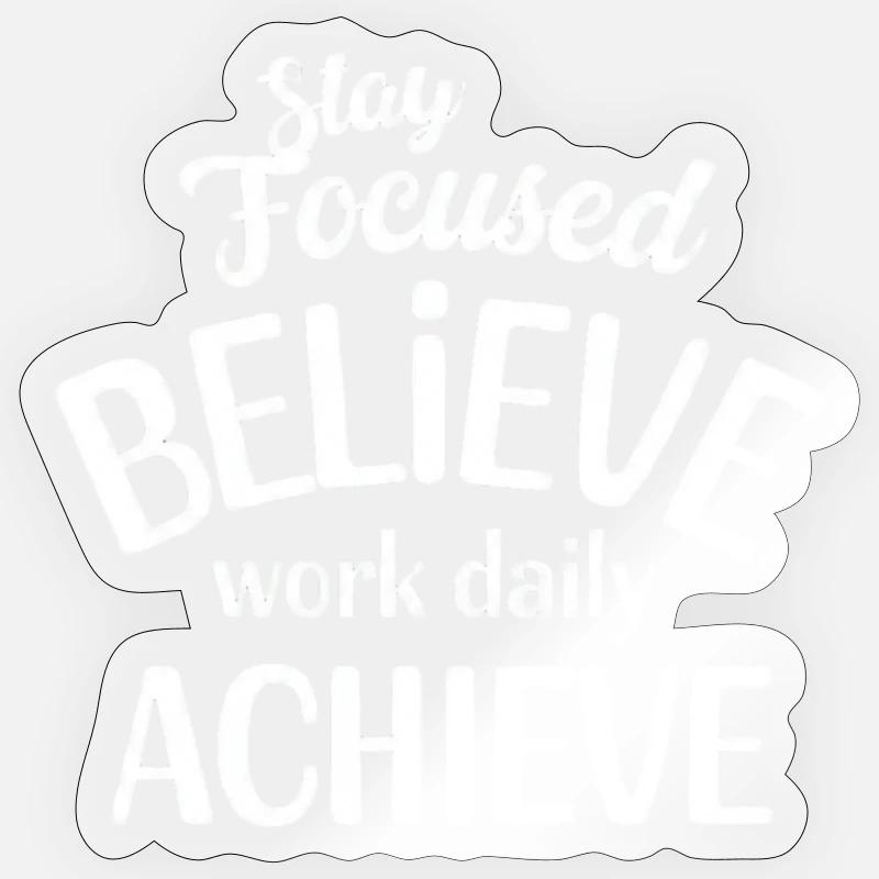 Focus et Croire pour Réaliser - Sticker taille S (10 x 10 cm) - brillant transparent
