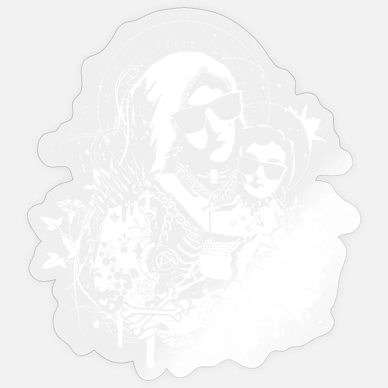 coole Muttergottes mit dem Jesuskind Sticker Größe S (10 x 10 cm)