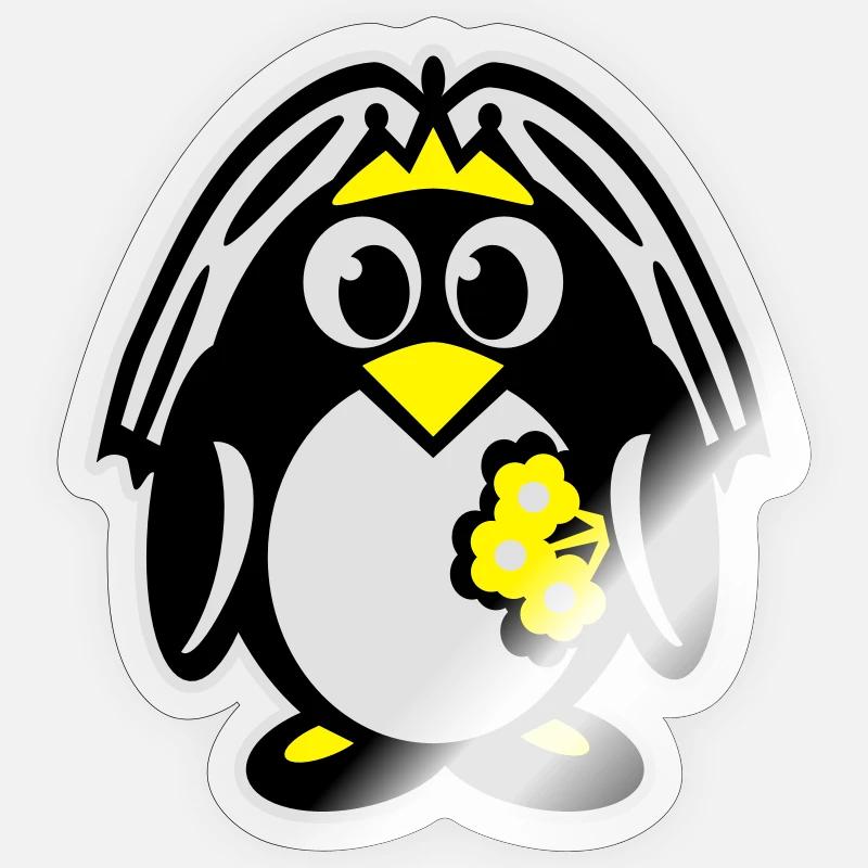 penguin bride Sticker size S (10 x 10 cm)