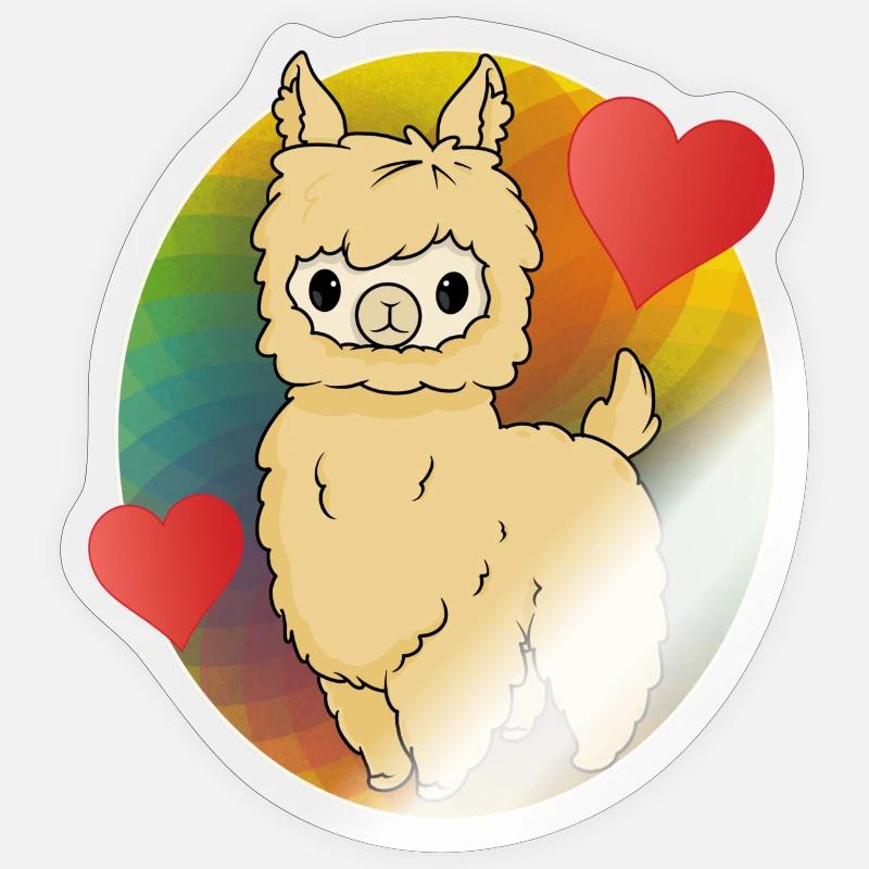 Alpagas - Sticker taille S (10 x 10 cm) - brillant transparent