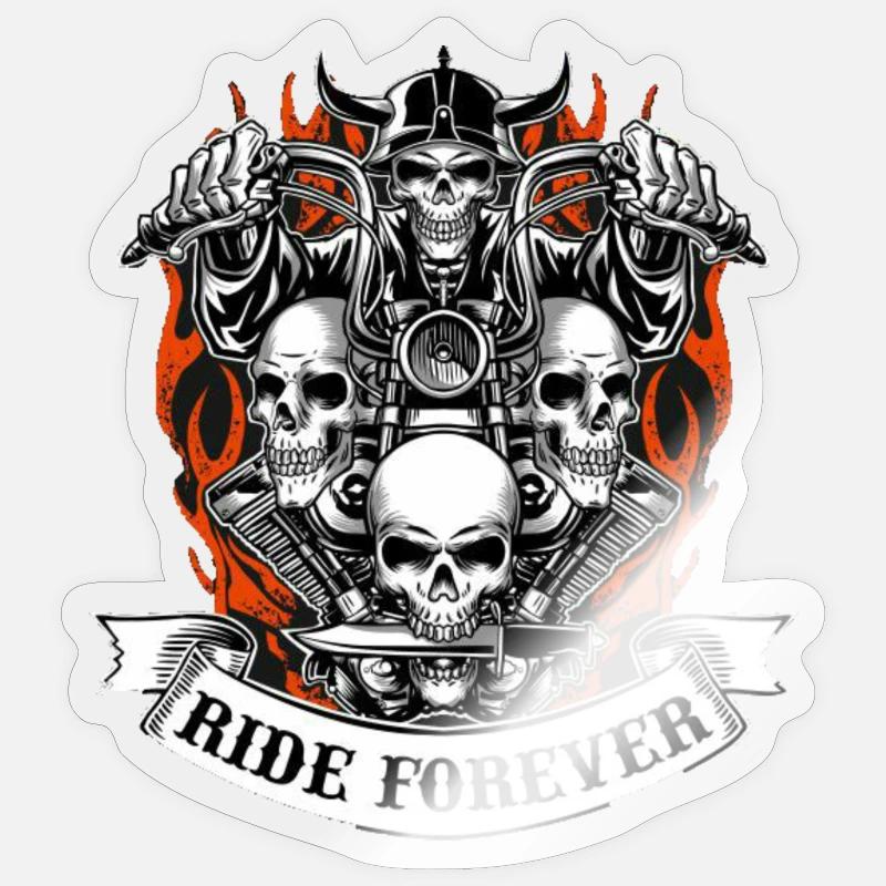 motorcyclist - Sticker size S (10 x 10 cm) - transparent glossy