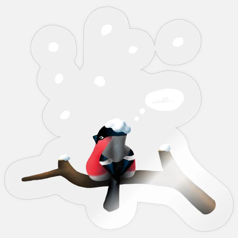 Melancholic bird - Sticker size S (10 x 10 cm) - transparent glossy