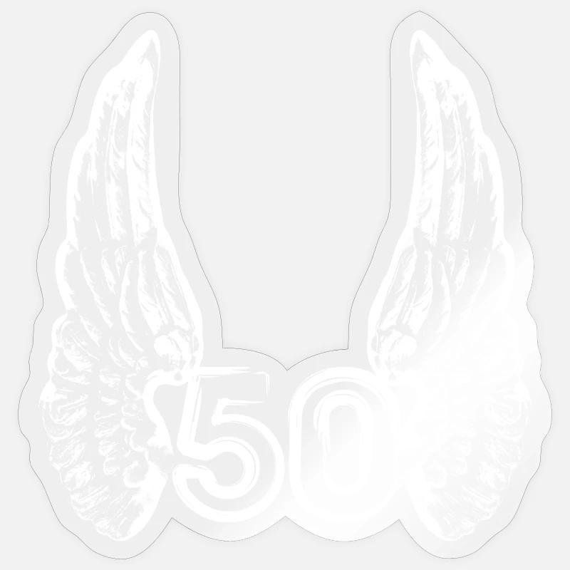 Anniversaire 50 ans - Sticker taille S (10 x 10 cm) - brillant transparent