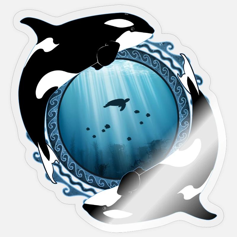 Orca Killerwale - Sticker Größe S (10 x 10 cm) - Transparent glänzend