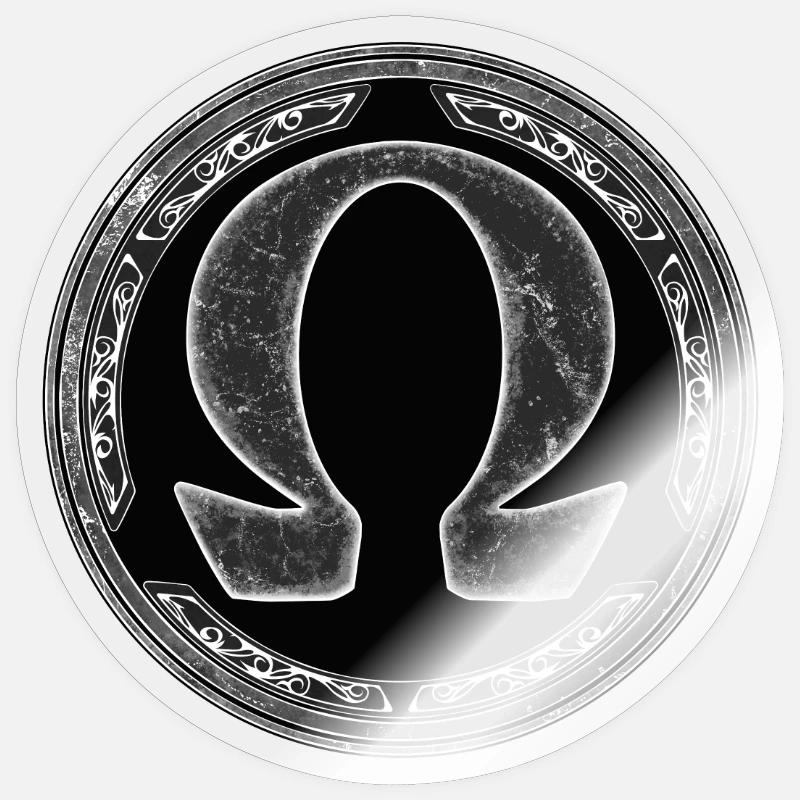 Omega symbol - Sticker size S (10 x 10 cm) - transparent glossy