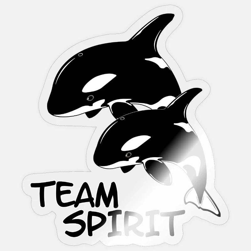 Orques orques - Sticker taille S (10 x 10 cm) - brillant transparent