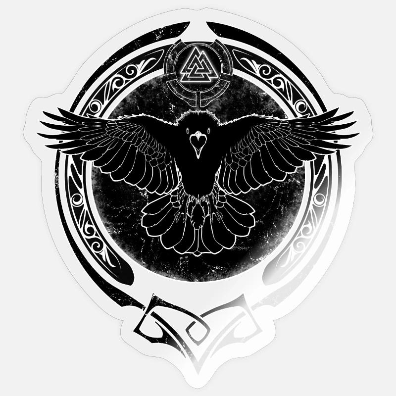 Valknut Raven Sticker taille S (10 x 10 cm)