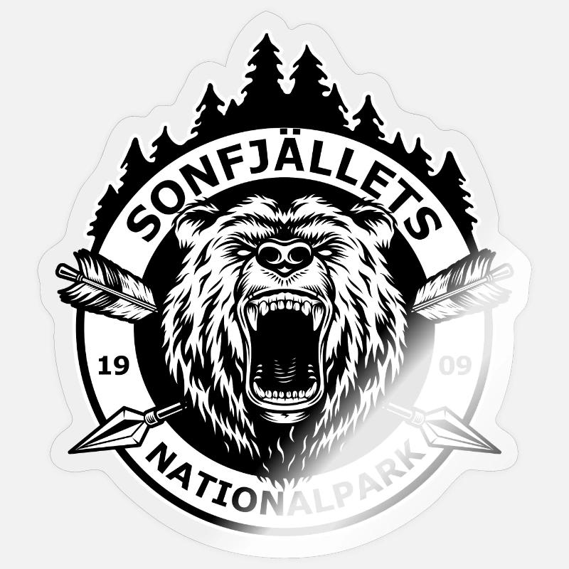Sonfjällets nationalpark - Sticker taille S (10 x 10 cm) - brillant transparent