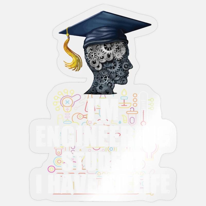 Engineer Student - Sticker size S (10 x 10 cm) - transparent glossy