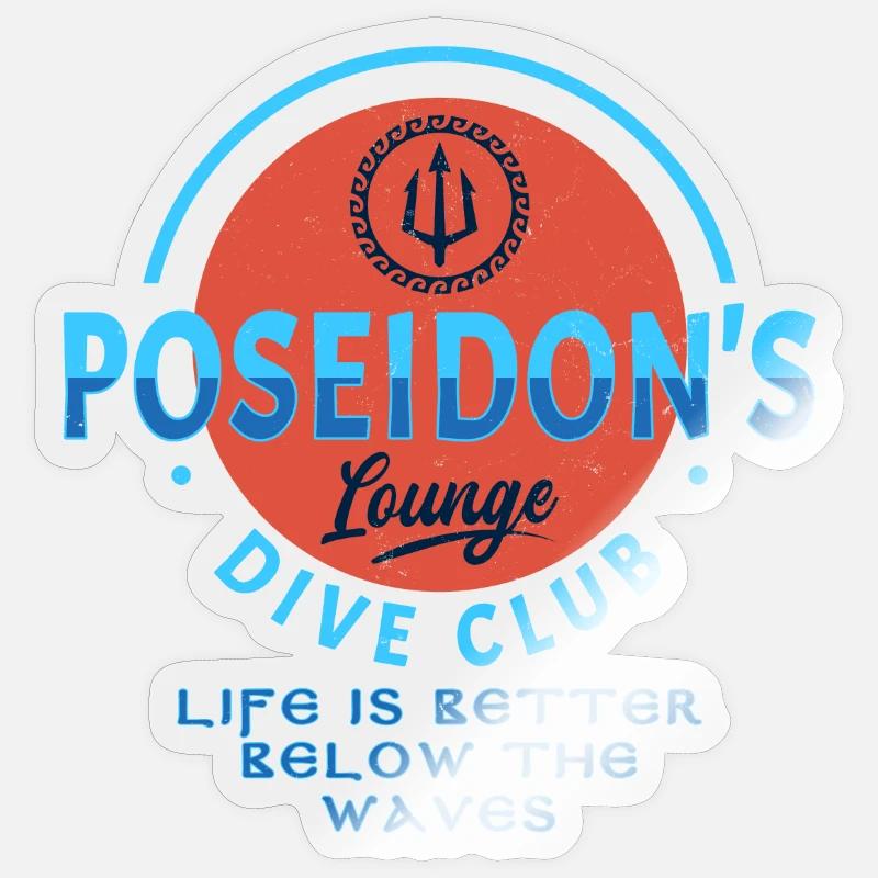 Poseidon - Sticker Größe S (10 x 10 cm) - Transparent glänzend