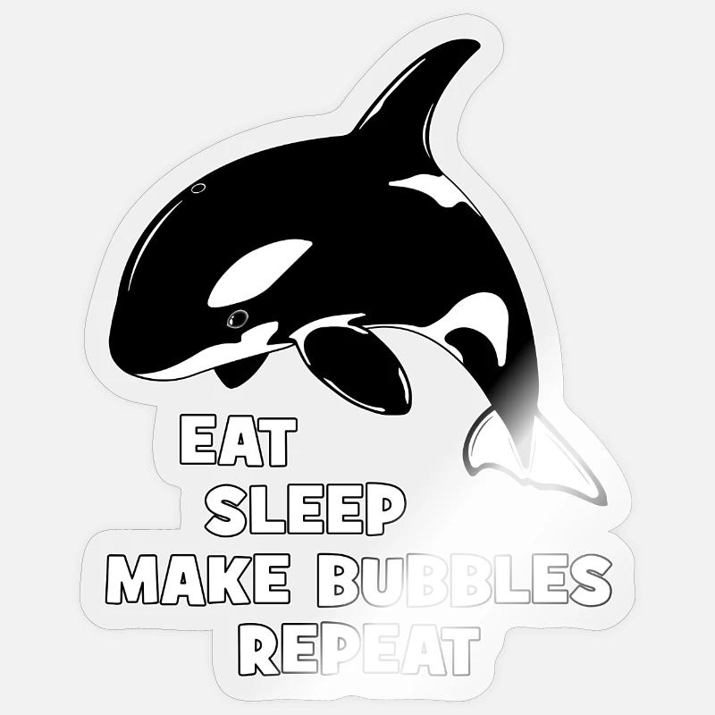 Süßer Orca Killerwal - Sticker Größe S (10 x 10 cm) - Transparent glänzend
