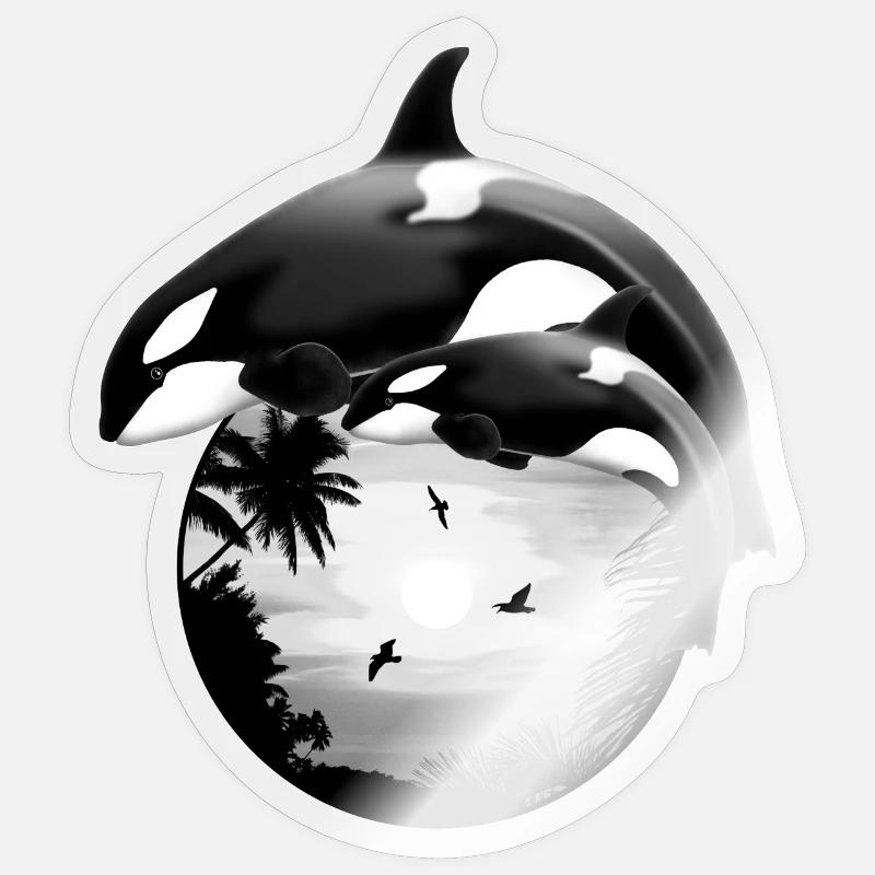 Orque - Sticker taille S (10 x 10 cm) - brillant transparent