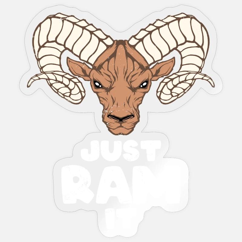 Aries Widder - Sticker size S (10 x 10 cm) - transparent glossy