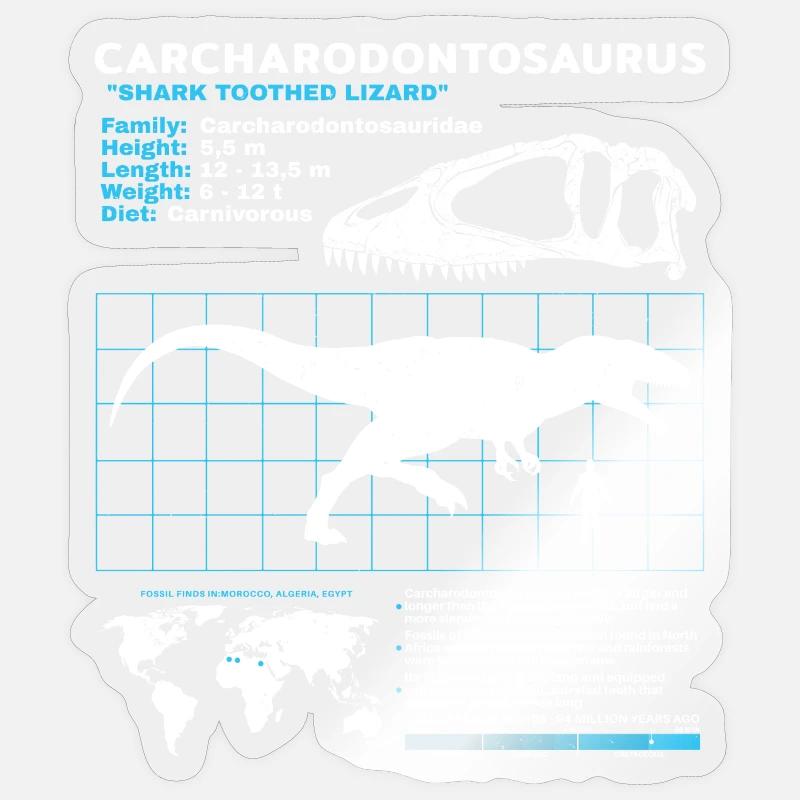 Carcharodontosaurus Datasheet Sticker size S (10 x 10 cm)