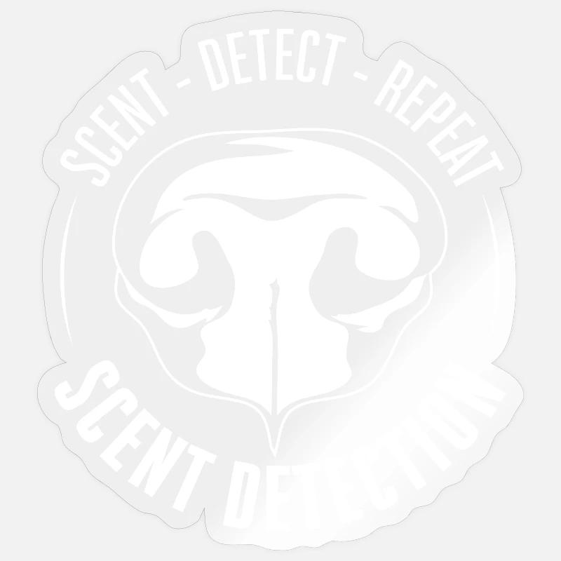 SCENT DETECTION Hundetraining Hunde Suchhunde - Sticker Größe S (10 x 10 cm) - Transparent glänzend