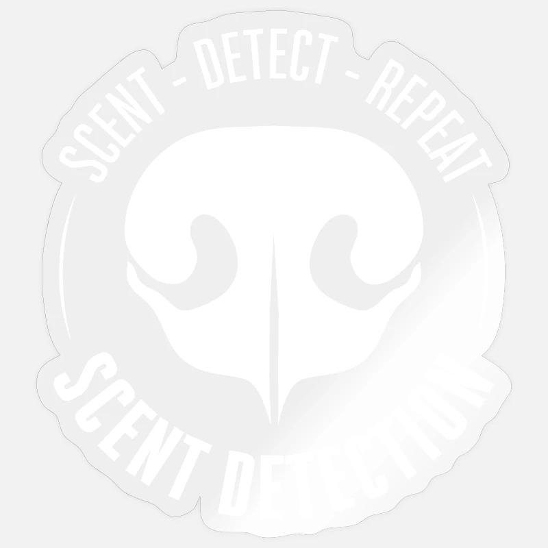 SCENT DETECTION Hundetraining Hunde Suchhunde - Sticker Größe S (10 x 10 cm) - Transparent glänzend