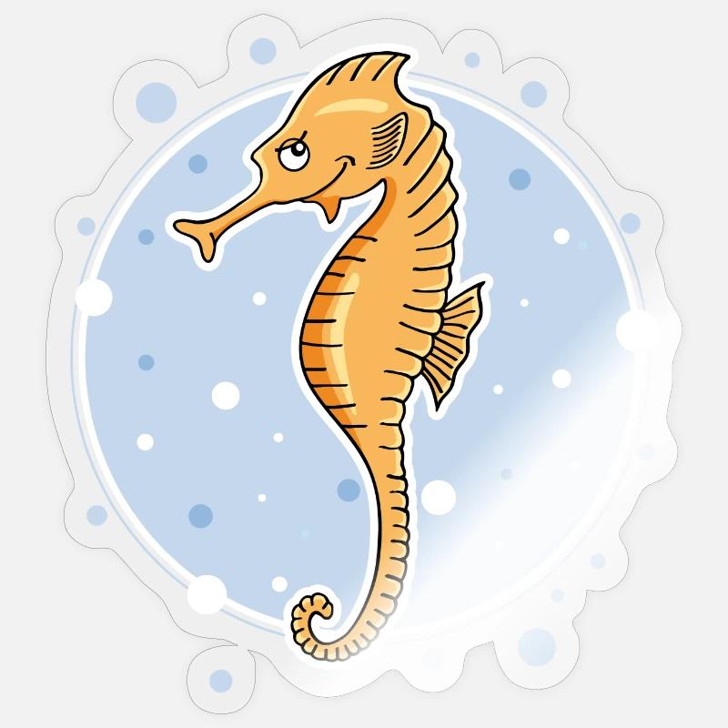 Seepferdchen - Sticker Größe S (10 x 10 cm) - Transparent glänzend