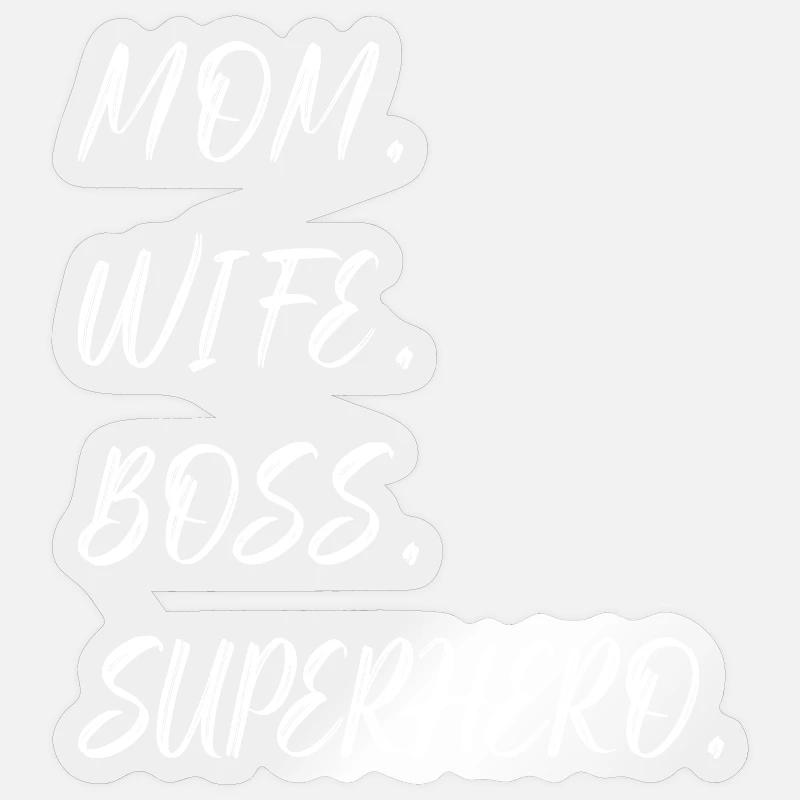 Mama Ehefrau Superheld - Sticker Größe S (10 x 10 cm) - Transparent glänzend