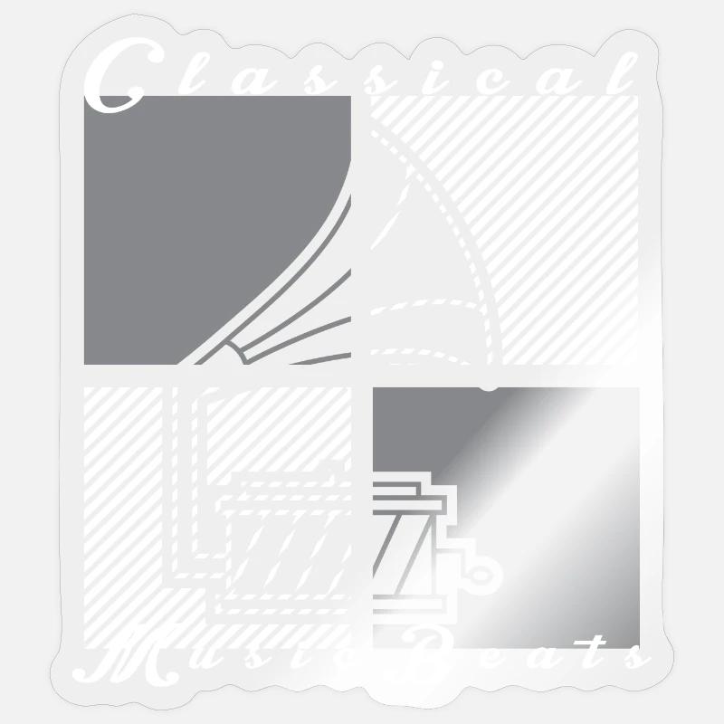Gramophone - Sticker size S (10 x 10 cm) - transparent glossy
