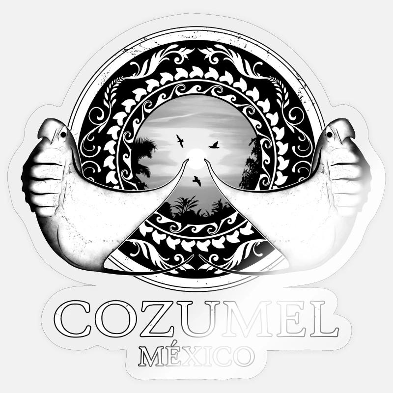 Manta rays Cozumel Mexico - Sticker size S (10 x 10 cm) - transparent glossy