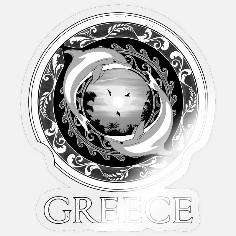 Dolphins Greece Hellas - Sticker size S (10 x 10 cm) - transparent glossy