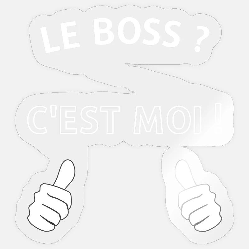 Le chef c'est moi - Sticker taille S (10 x 10 cm) - brillant transparent