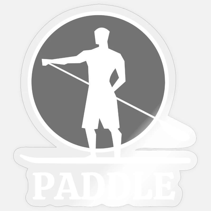 Paddle, paddle, paddle fan, paddle boarding - Sticker size S (10 x 10 cm) - transparent glossy