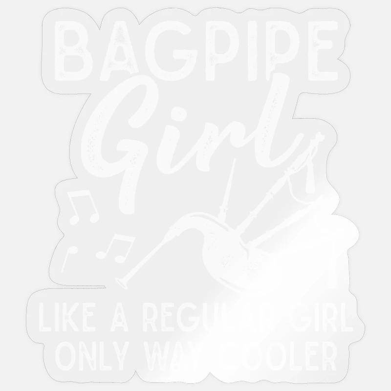 Cornemuse Filles Cornemuse Instrument de Musique Sticker taille S (10 x 10 cm)