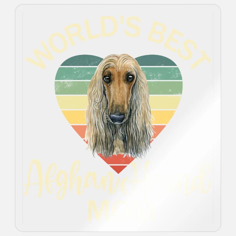 Afghan Greyhound Afghans - Sticker size S (10 x 10 cm) - transparent glossy