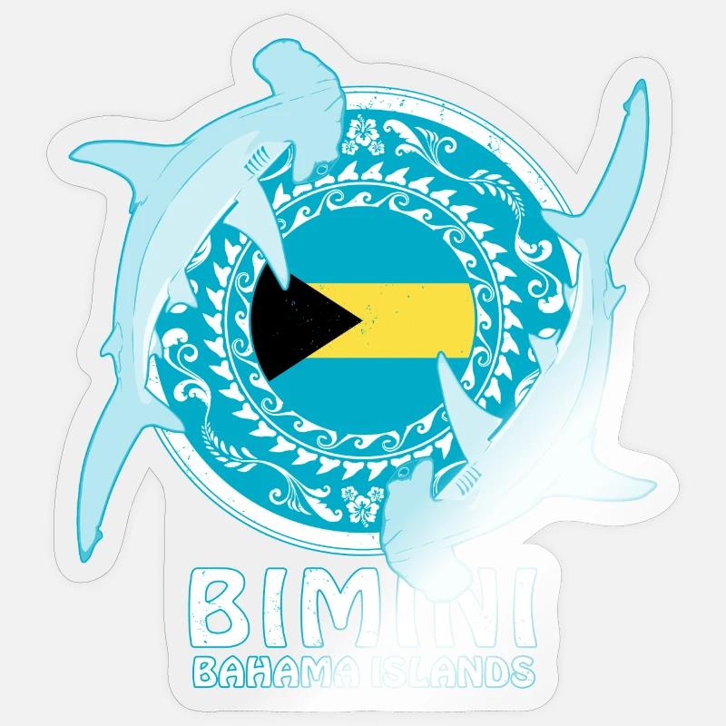Requin-marteau Bimini - Sticker taille S (10 x 10 cm) - brillant transparent