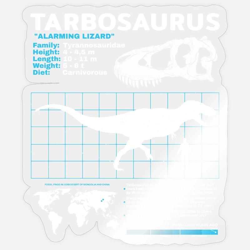 Fiche d’information sur Tarbosaurus Sticker taille S (10 x 10 cm)