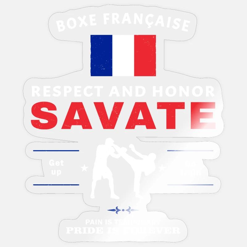 Savate Kickboxer - Sticker Größe S (10 x 10 cm) - Transparent glänzend