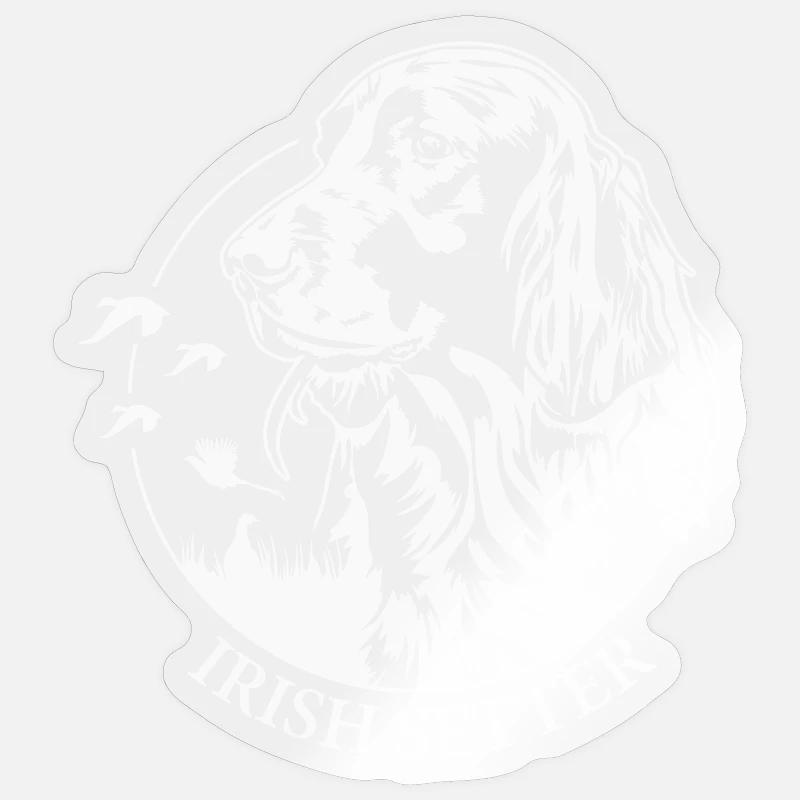 Irish Setter Jagdhund Jagdhunde Hunde Wilsigns - Sticker Größe S (10 x 10 cm) - Transparent glänzend