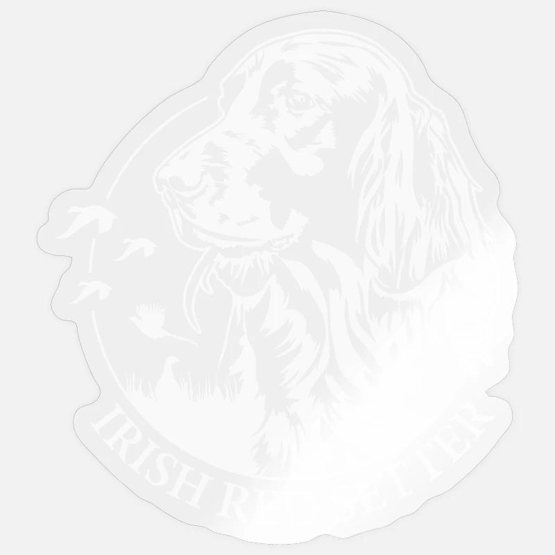 Irish Red Setter Jagdhund Jagdhunde Hunde Wilsigns - Sticker Größe S (10 x 10 cm) - Transparent glänzend