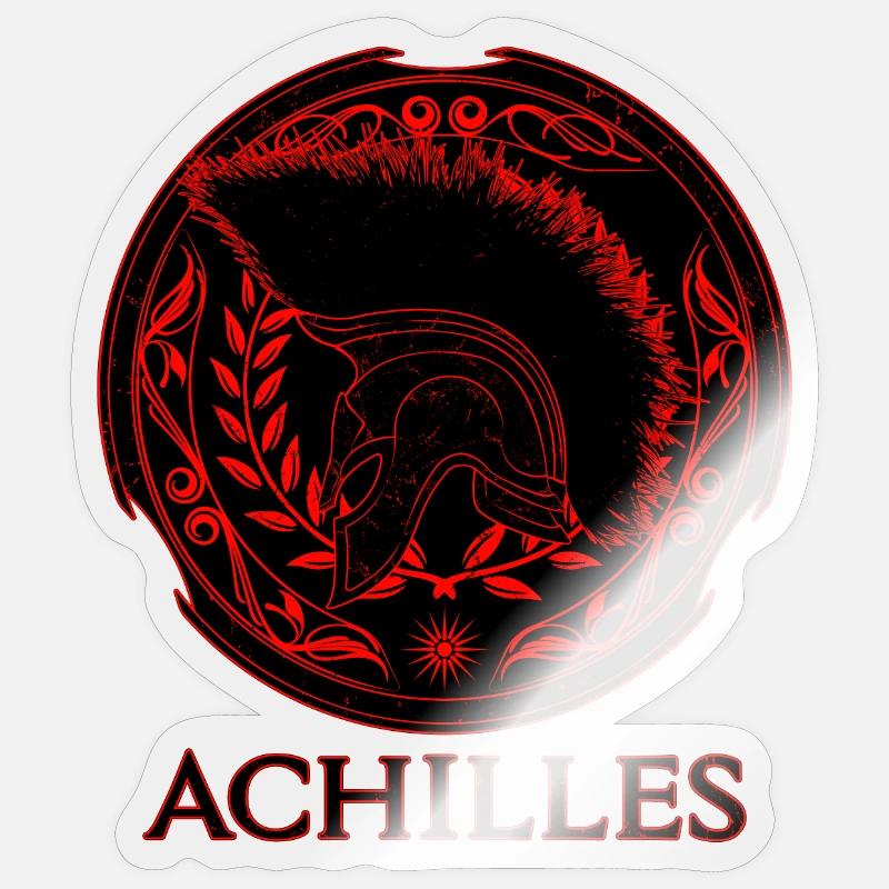Achille guerrier grec - Sticker taille S (10 x 10 cm) - brillant transparent