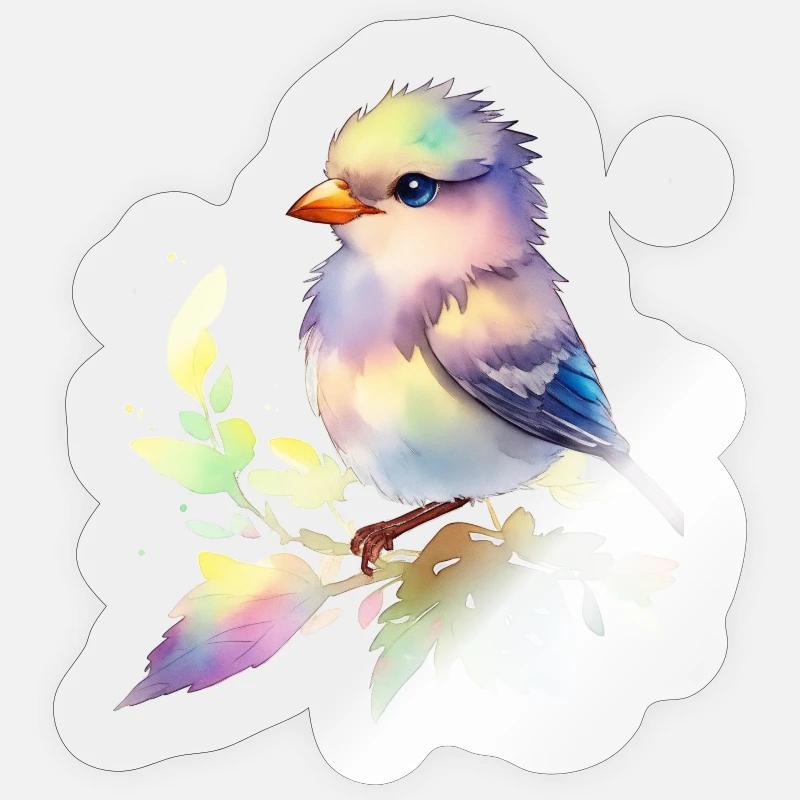 süßer Vogel - Sticker Größe S (10 x 10 cm) - Transparent glänzend