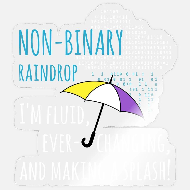 Nicht binäre Regentropfen non-binary PRIDE LGBT Sticker Größe S (10 x 10 cm)