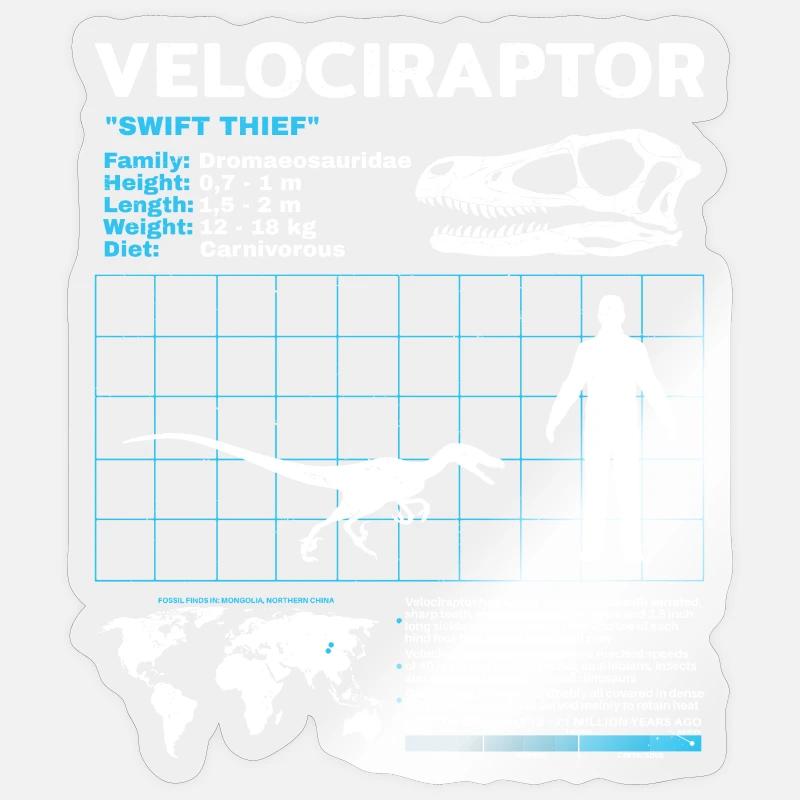 Fiche d’information sur Velociraptor Sticker taille S (10 x 10 cm)