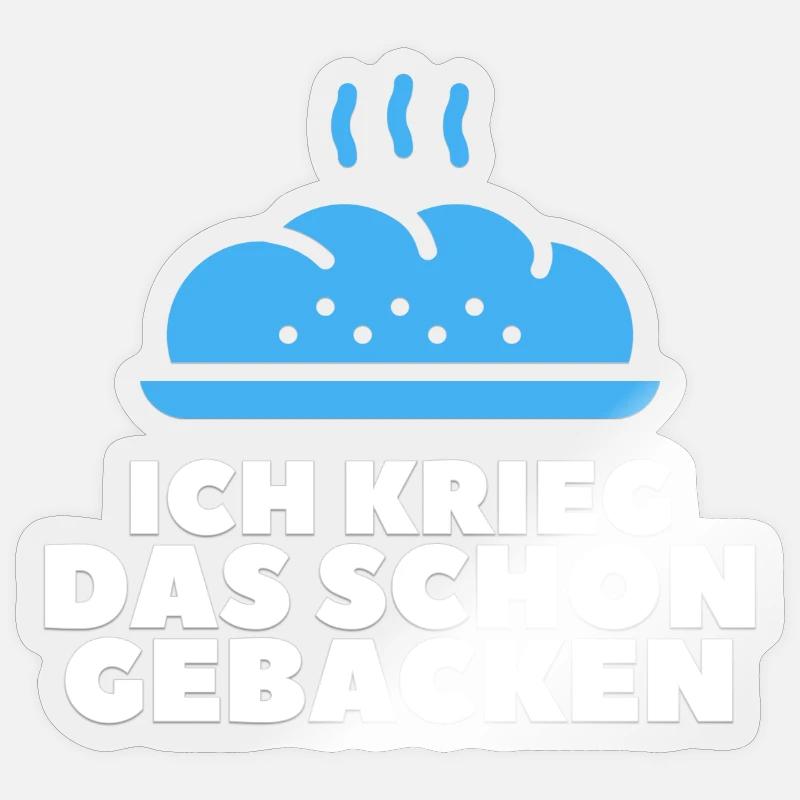 ich krieg' das schon gebacken - Sticker Größe S (10 x 10 cm) - Transparent glänzend
