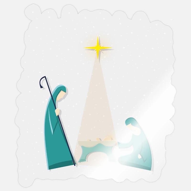 Jesuskind Weihnachtskrippe Sticker Größe S (10 x 10 cm)