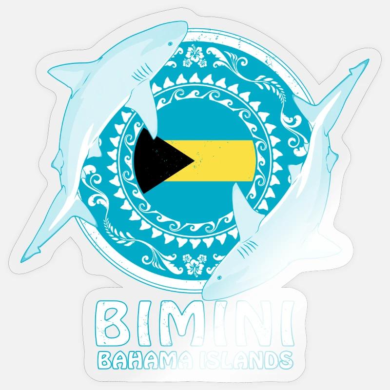Requin bouledogue bimini - Sticker taille S (10 x 10 cm) - brillant transparent
