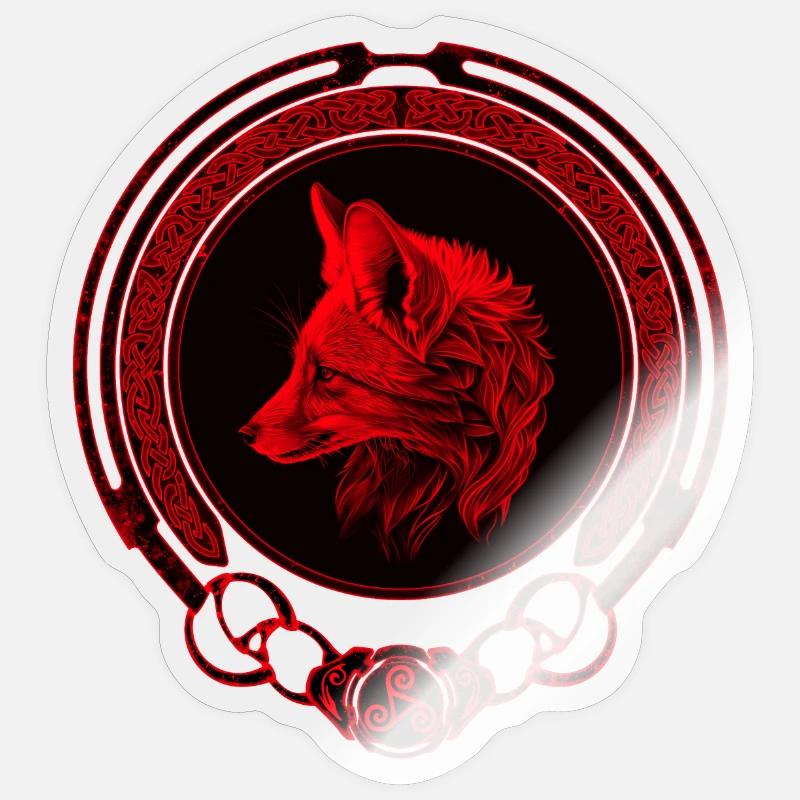 Fox Celtic Zodiac - Sticker size S (10 x 10 cm) - transparent glossy