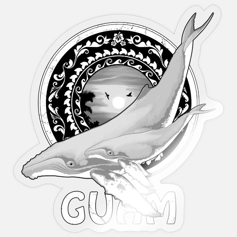 Guam Buckelwal Sticker Größe S (10 x 10 cm)